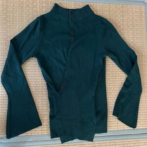 Dark Green mock-neck wrap Sweater